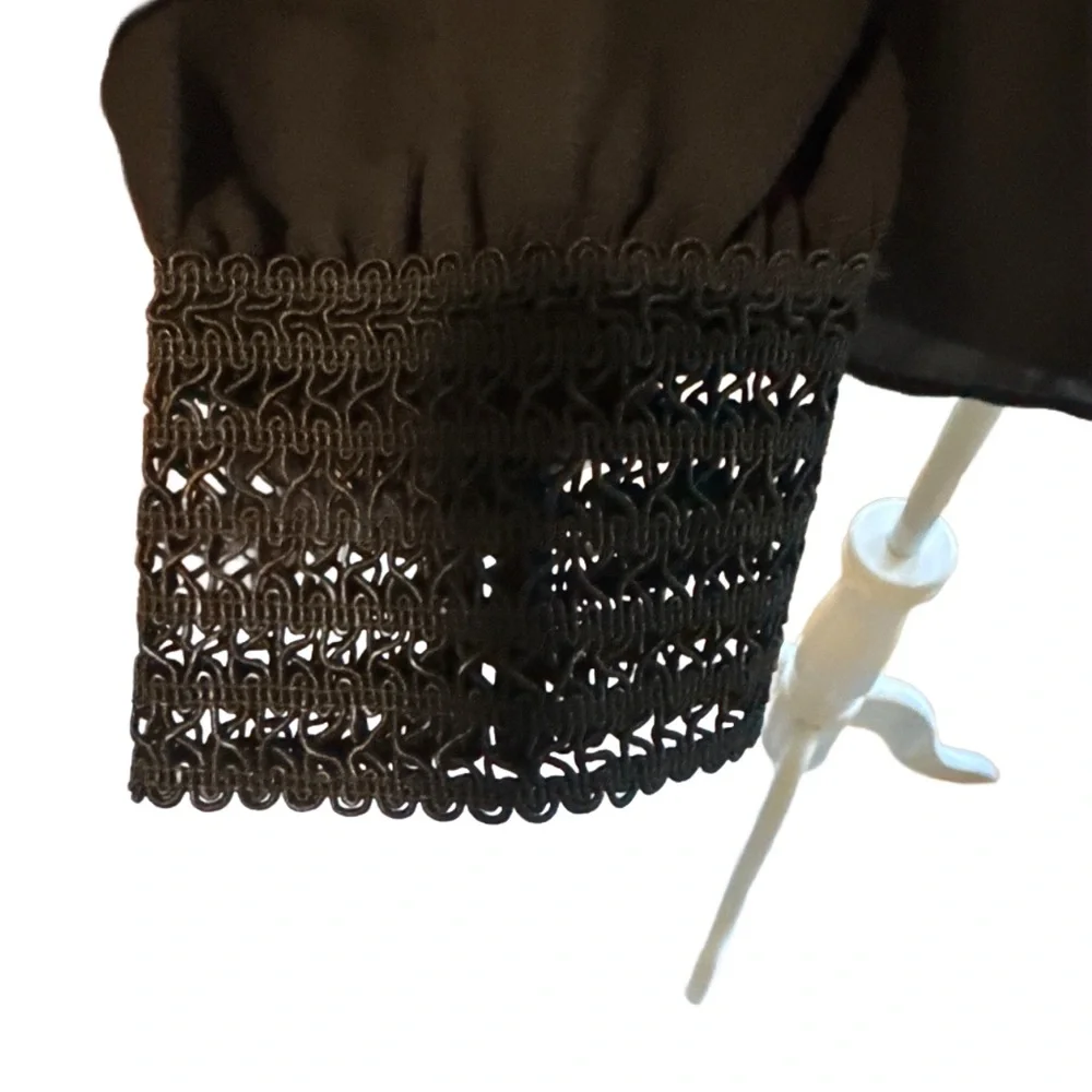 Ann Taylor Black Blouse with Embellished Cuffs - Picture 4 of 7